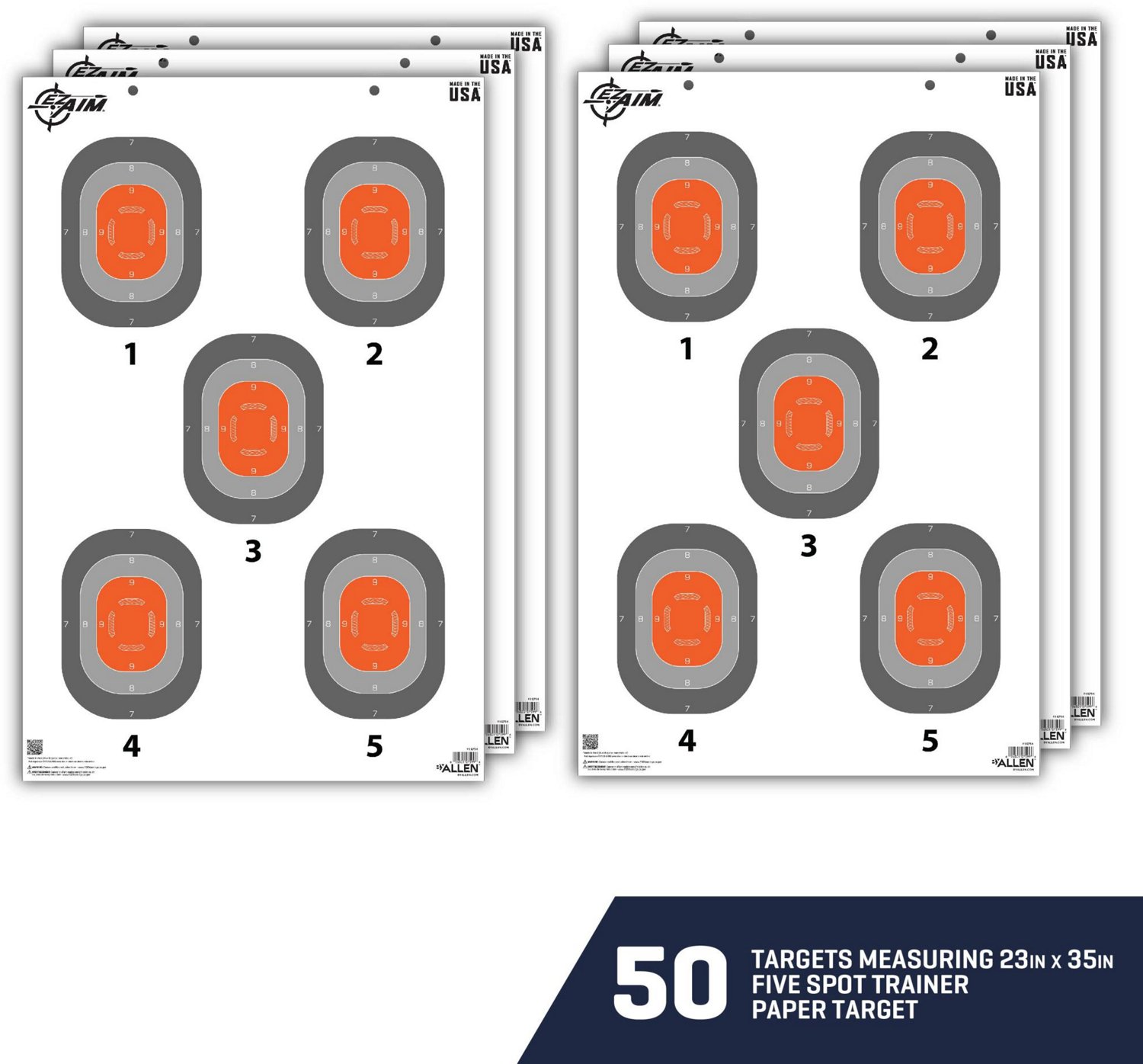 Allen Company EZ Aim 5-Spot Paper Targets 50-Pack                                                                                - view number 3