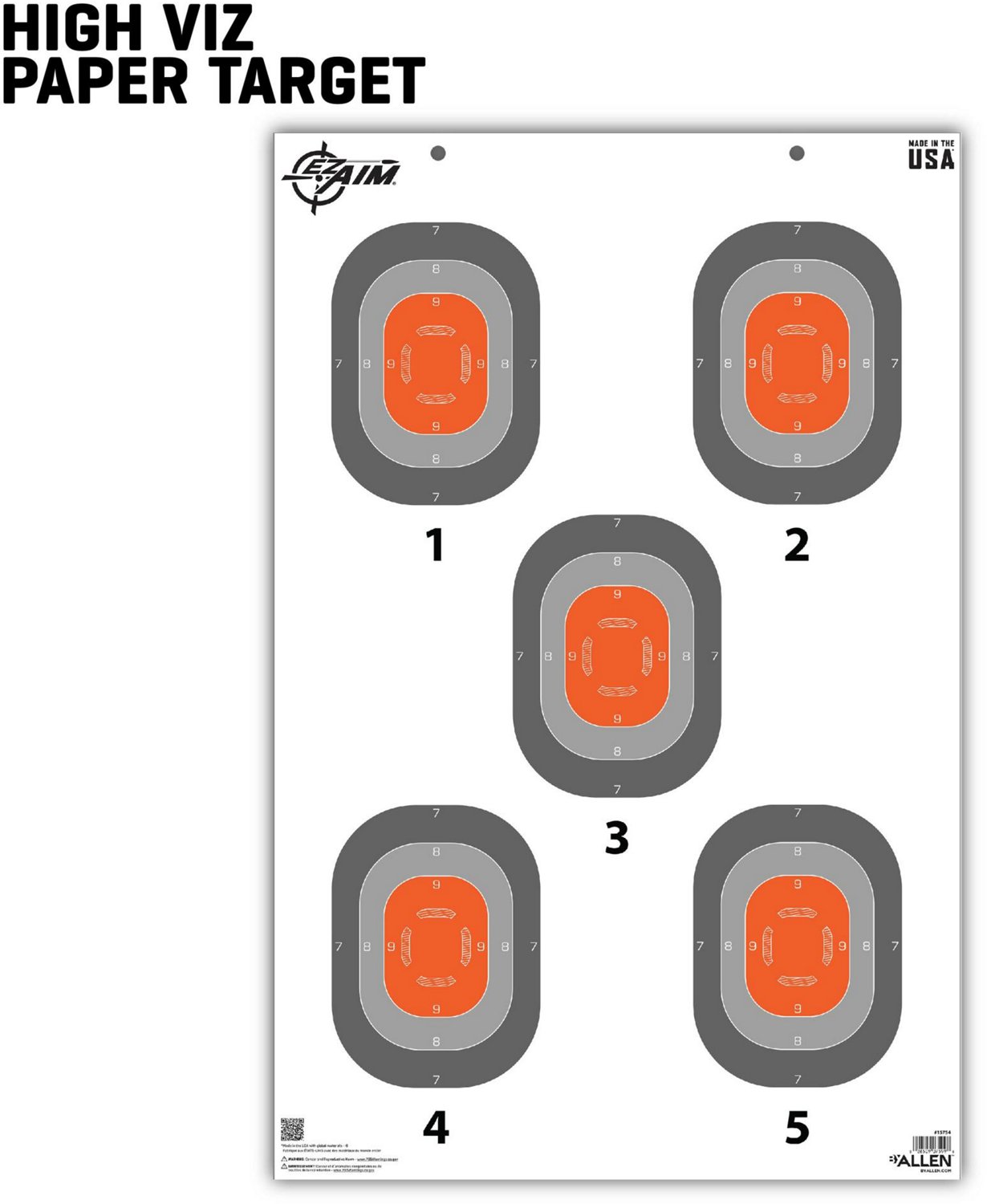 Allen Company EZ Aim 5-Spot Paper Targets 50-Pack                                                                                - view number 6