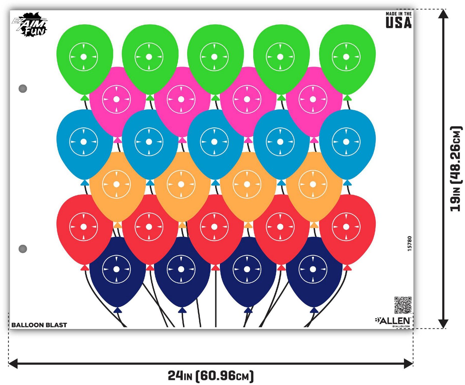 Allen Company EZ Aim FUN Balloon Blast Paper Shooting Targets 4-Pack - view number 2