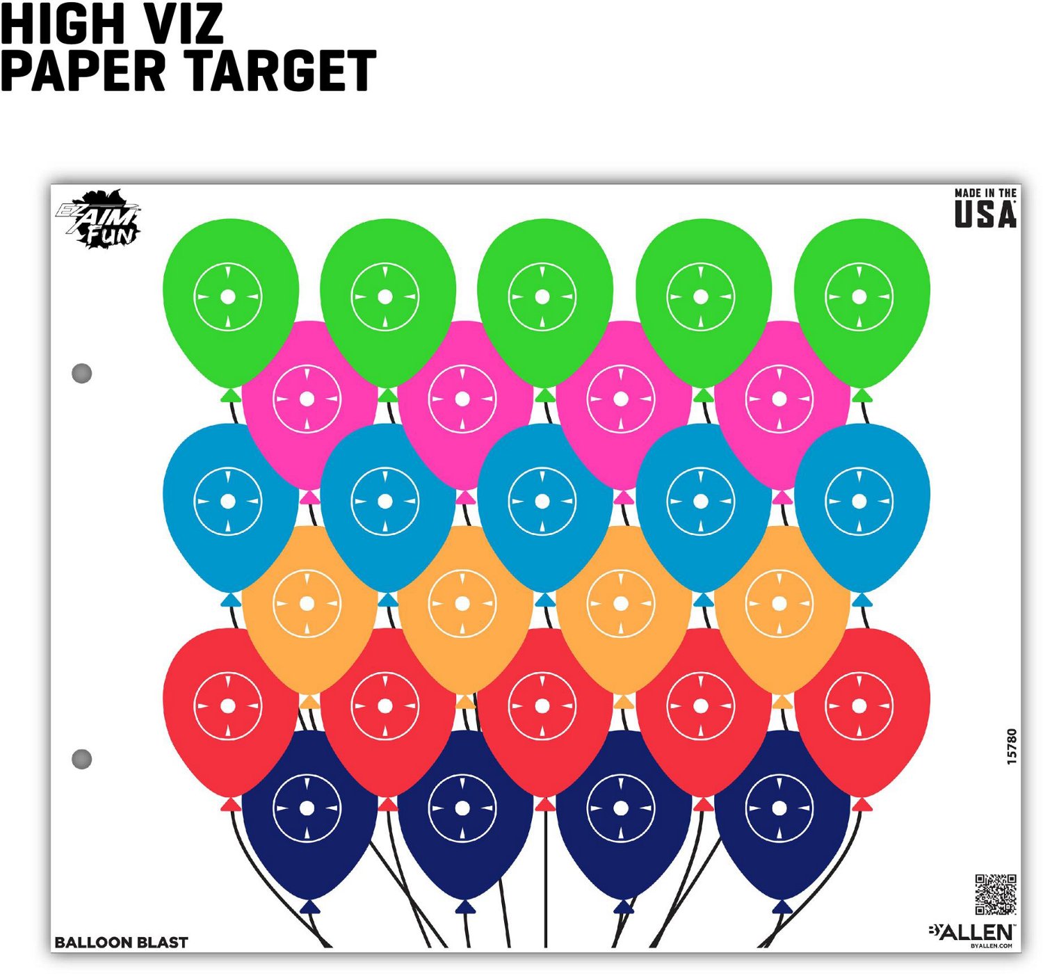 Allen Company EZ Aim FUN Balloon Blast Paper Shooting Targets 4-Pack - view number 6