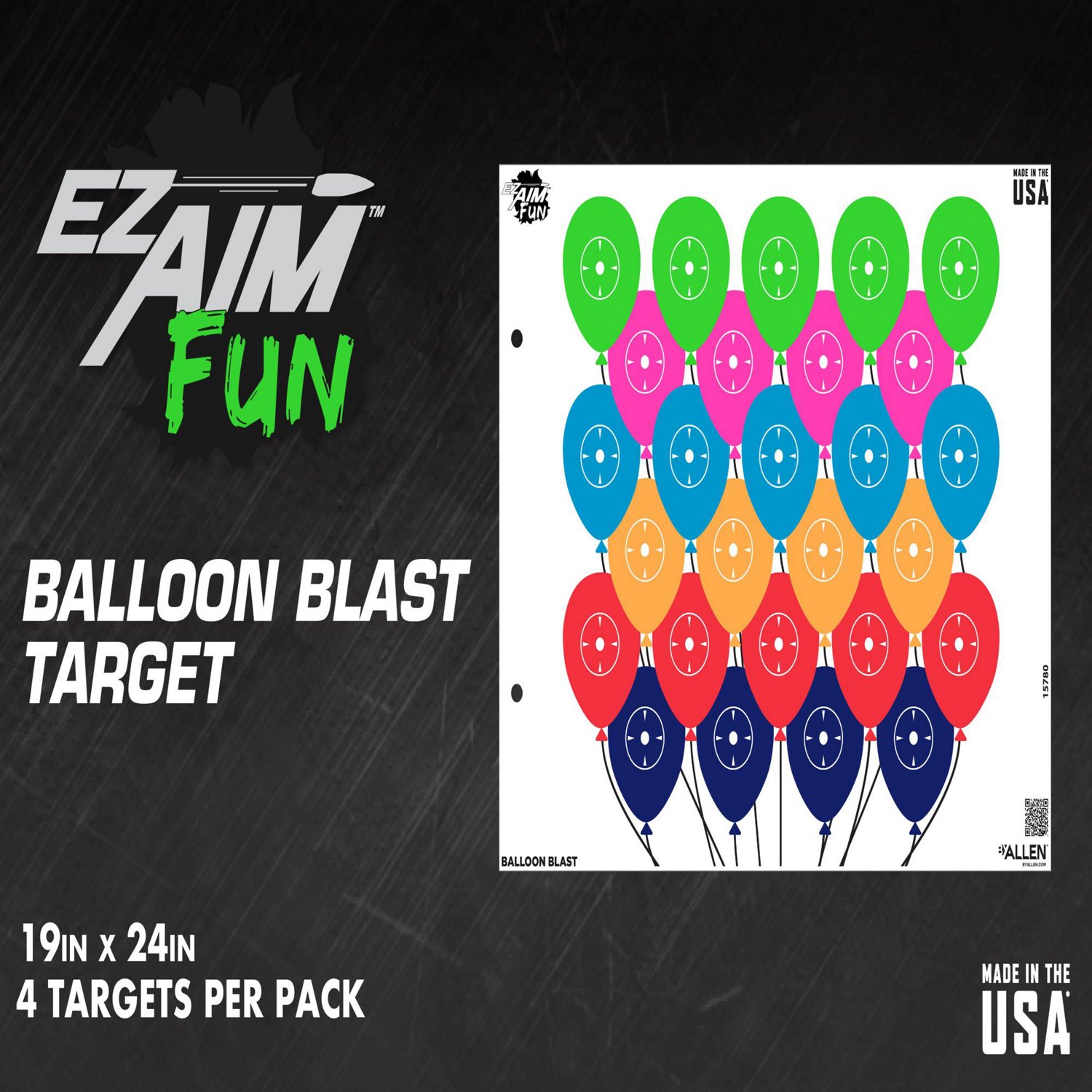 Allen Company EZ Aim FUN Balloon Blast Paper Shooting Targets 4-Pack - view number 8