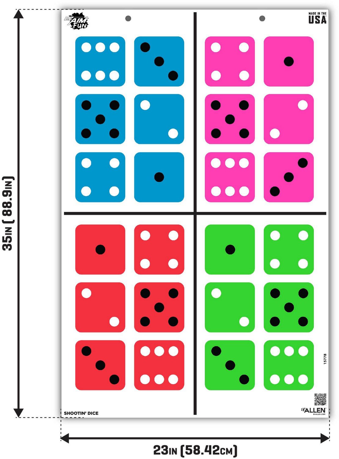 Allen Company EZ Aim FUN Shootin' Dice Paper Shooting Targets 3-Pack                                                             - view number 2