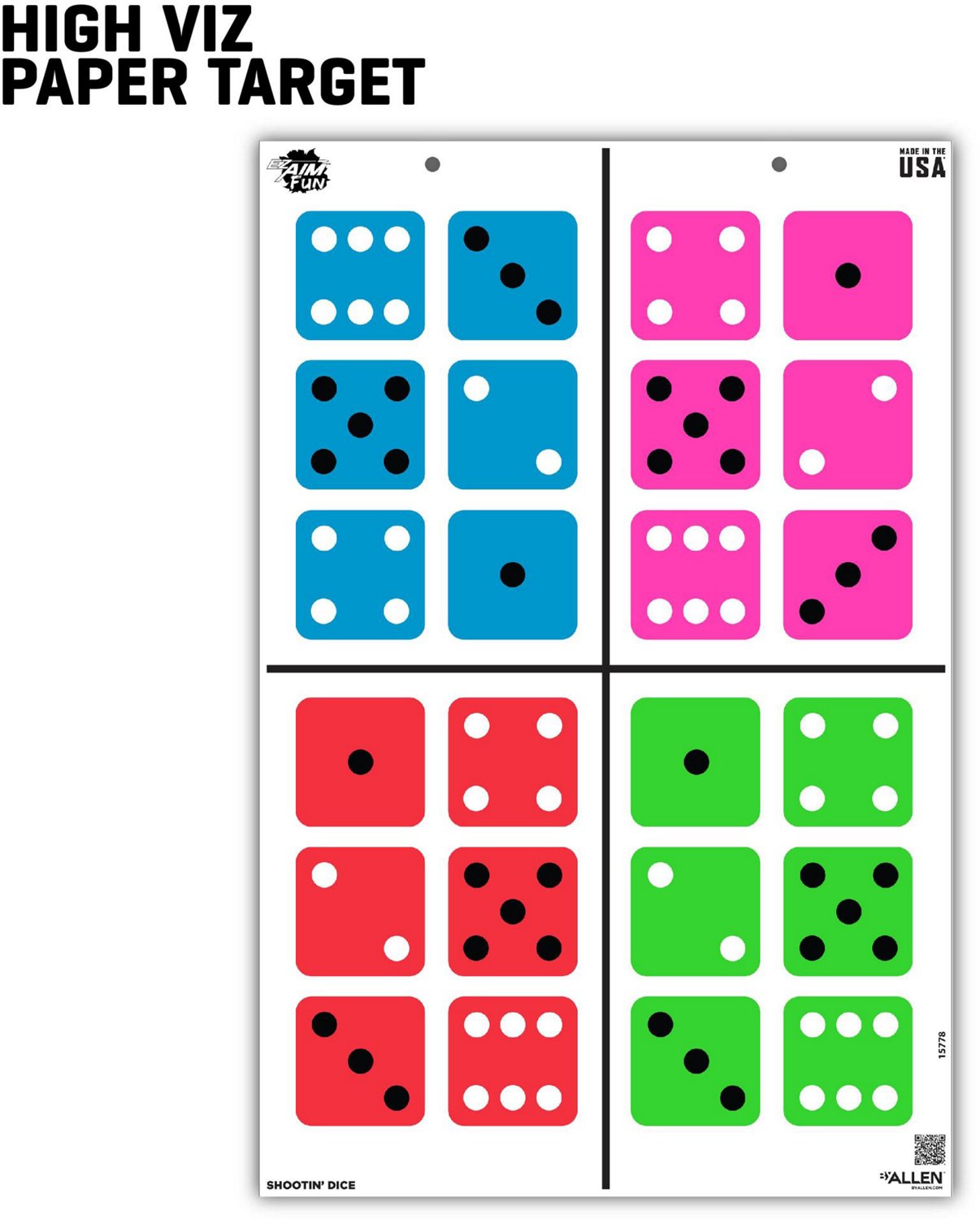 Allen Company EZ Aim FUN Shootin' Dice Paper Shooting Targets 3-Pack                                                             - view number 6
