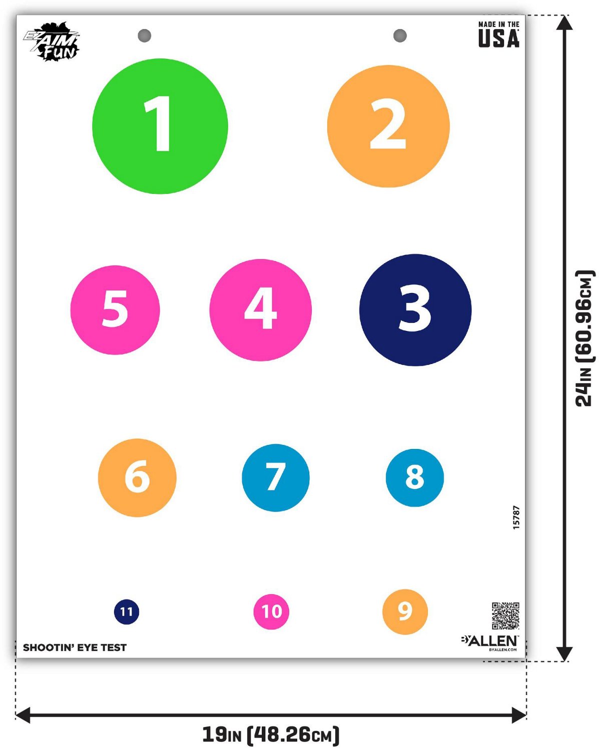 Allen Company EZ Aim FUN Shootin' Eye Test Paper Shooting Targets 4-Pack                                                         - view number 2