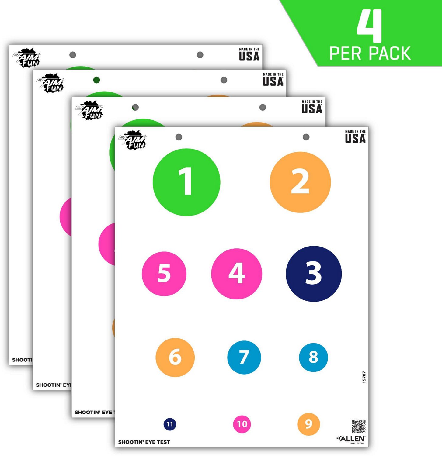 Allen Company EZ Aim FUN Shootin' Eye Test Paper Shooting Targets 4-Pack                                                         - view number 4