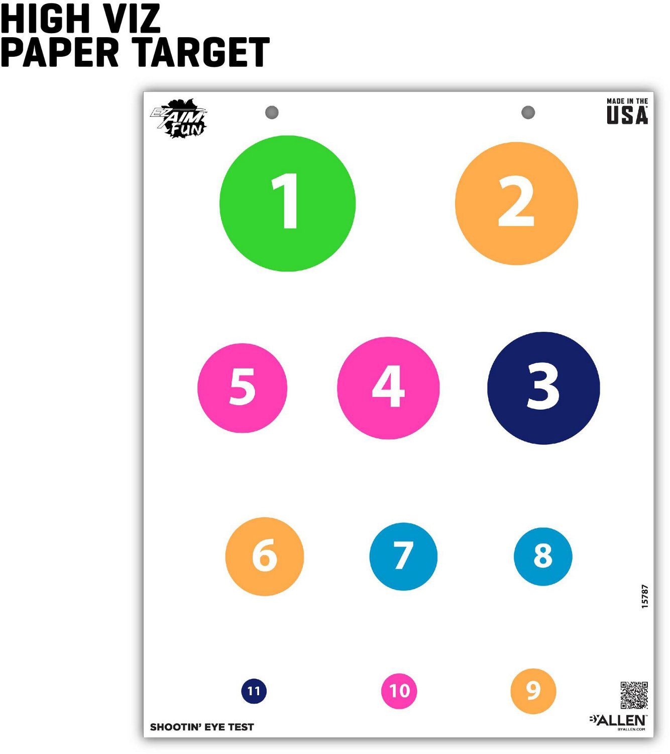 Allen Company EZ Aim FUN Shootin' Eye Test Paper Shooting Targets 4-Pack                                                         - view number 6