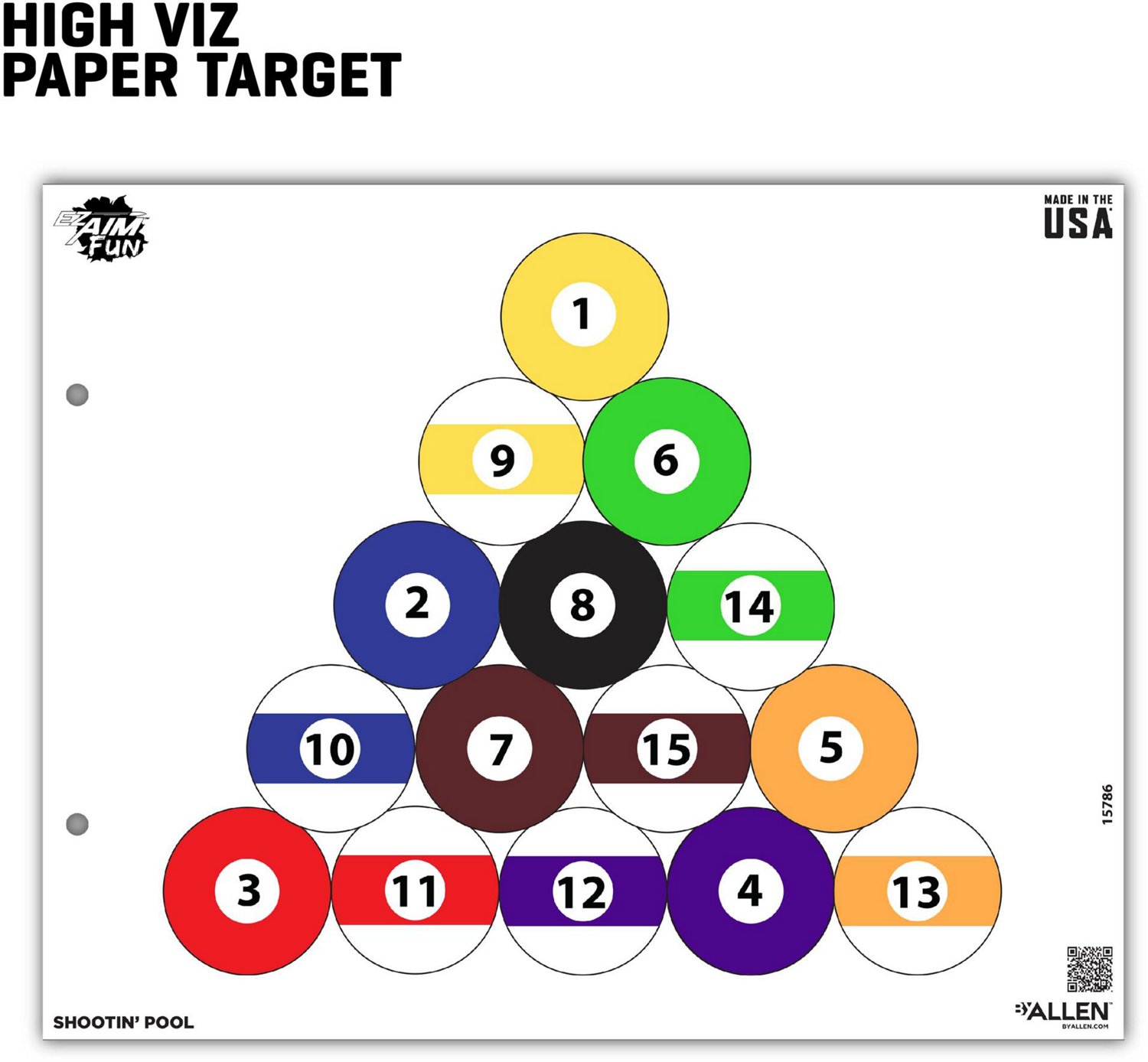 Allen Company EZ Aim FUN Shootin' Pool Paper Shooting Targets 4-Pack                                                             - view number 6
