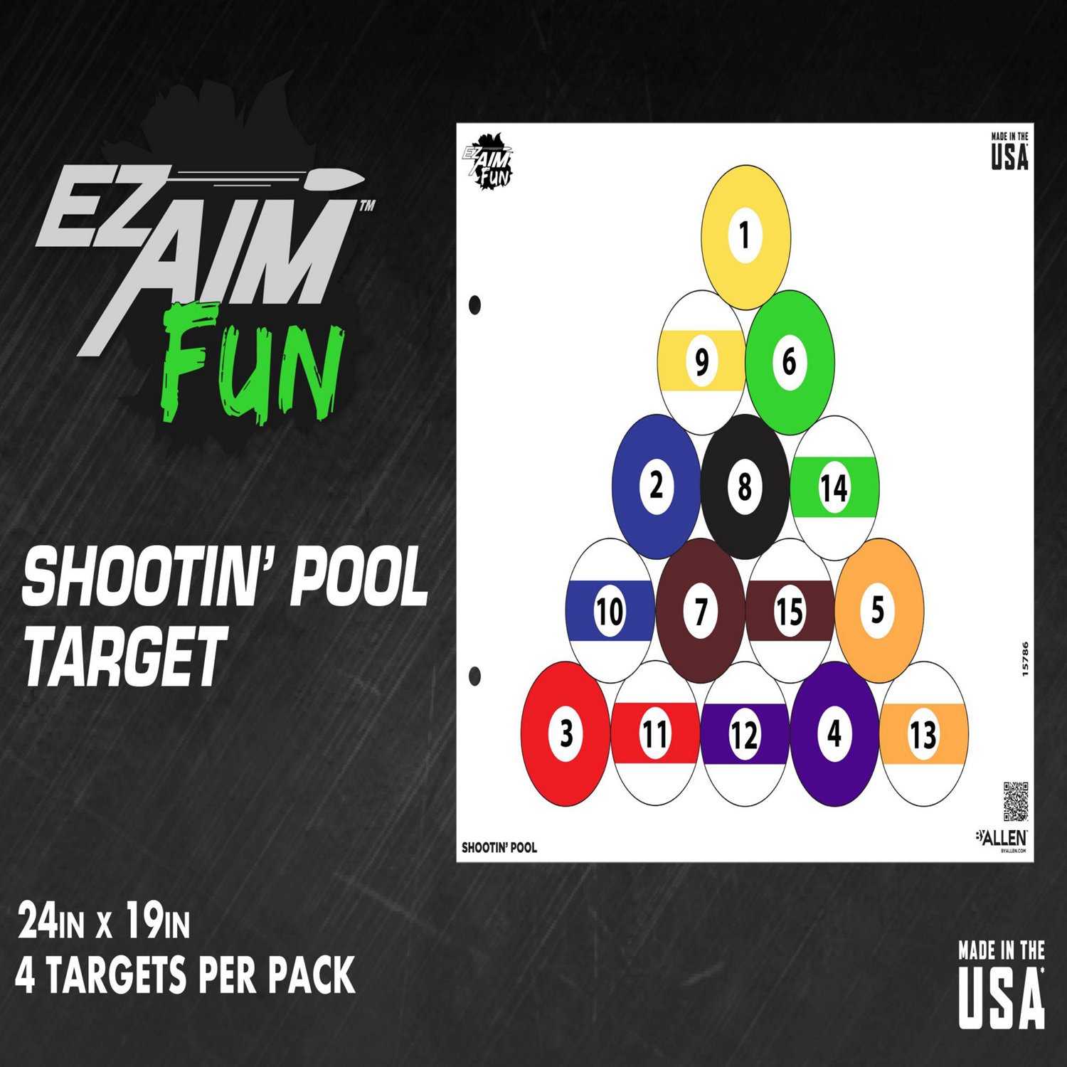 Allen Company EZ Aim FUN Shootin' Pool Paper Shooting Targets 4-Pack                                                             - view number 8
