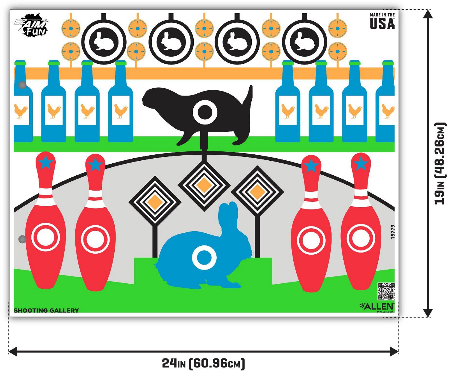 Allen Company EZ Aim FUN Shooting Gallery Paper Shooting Targets 4-Pack - view number 2