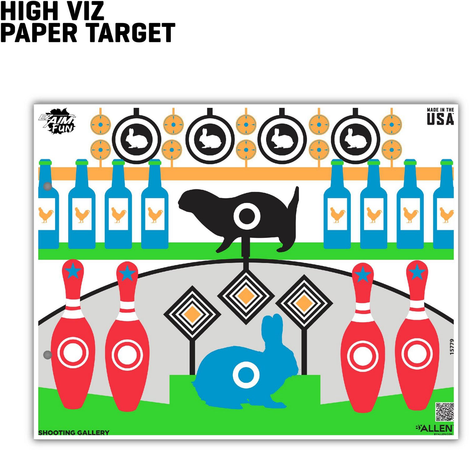 Allen Company EZ Aim FUN Shooting Gallery Paper Shooting Targets 4-Pack - view number 6