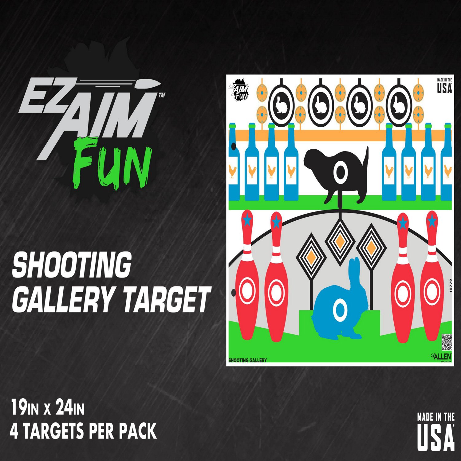 Allen Company EZ Aim FUN Shooting Gallery Paper Shooting Targets 4-Pack - view number 8