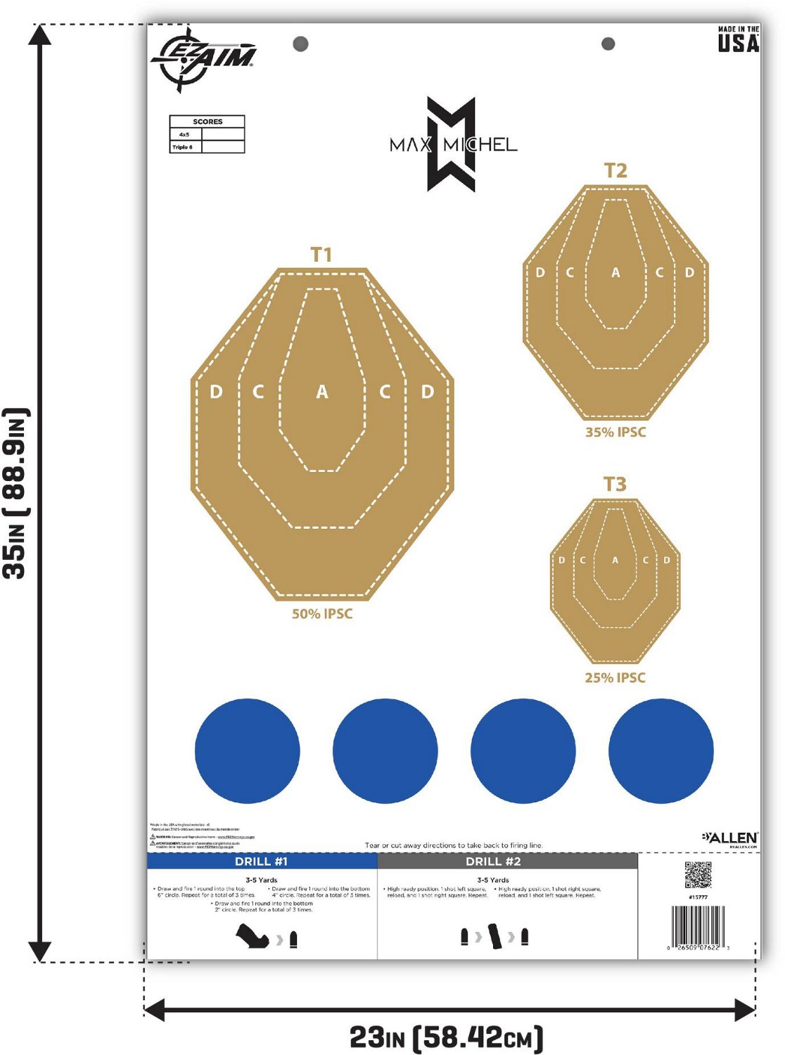 Allen Company EZ Aim Max Michel Course of Fire Training Paper Shooting Targets 50-Pack - view number 2