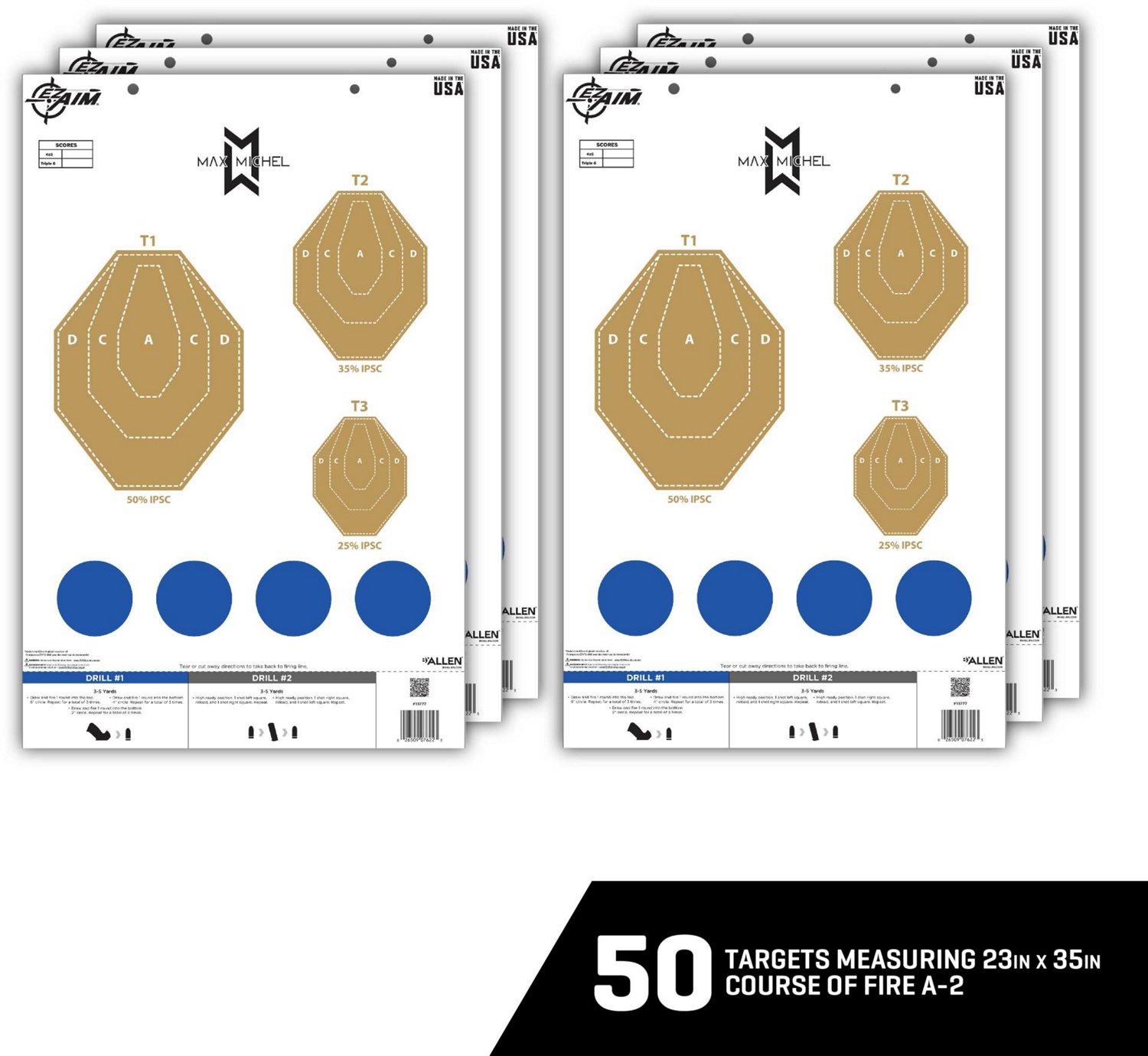 Allen Company EZ Aim Max Michel Course of Fire Training Paper Shooting Targets 50-Pack - view number 3