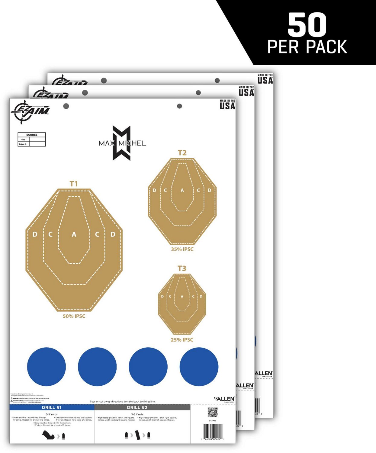 Allen Company EZ Aim Max Michel Course of Fire Training Paper Shooting Targets 50-Pack - view number 4