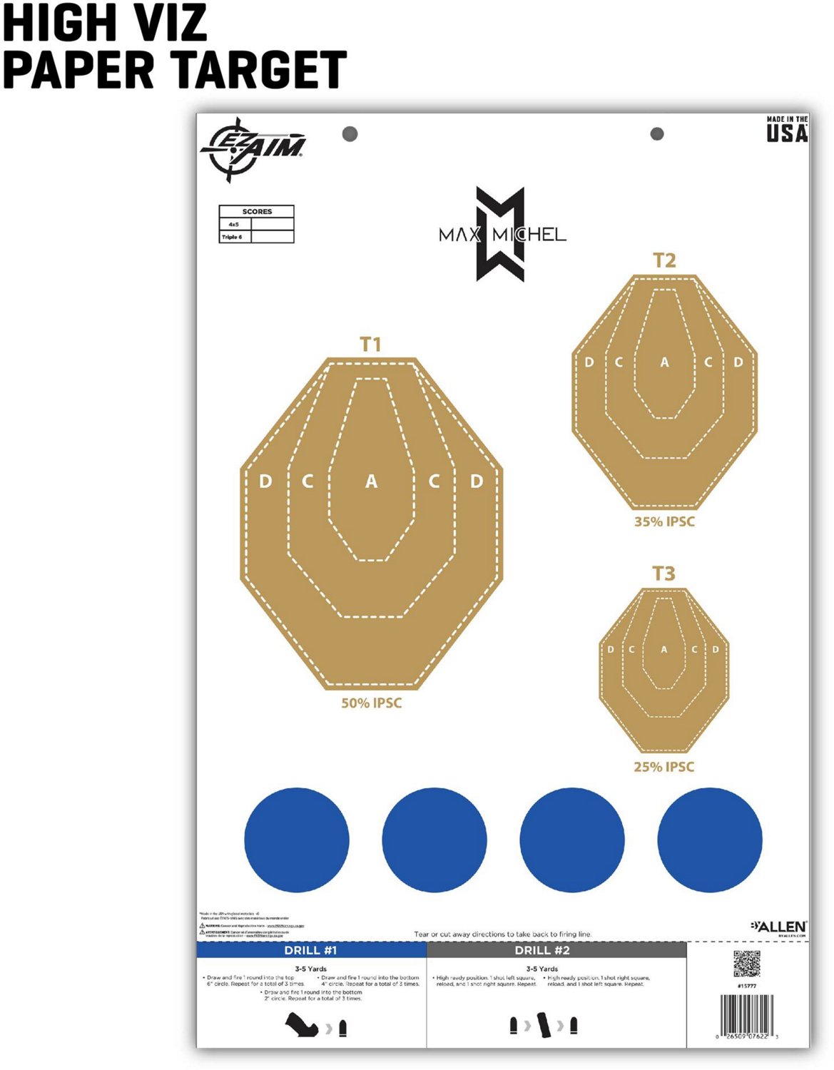 Allen Company EZ Aim Max Michel Course of Fire Training Paper Shooting Targets 50-Pack - view number 6
