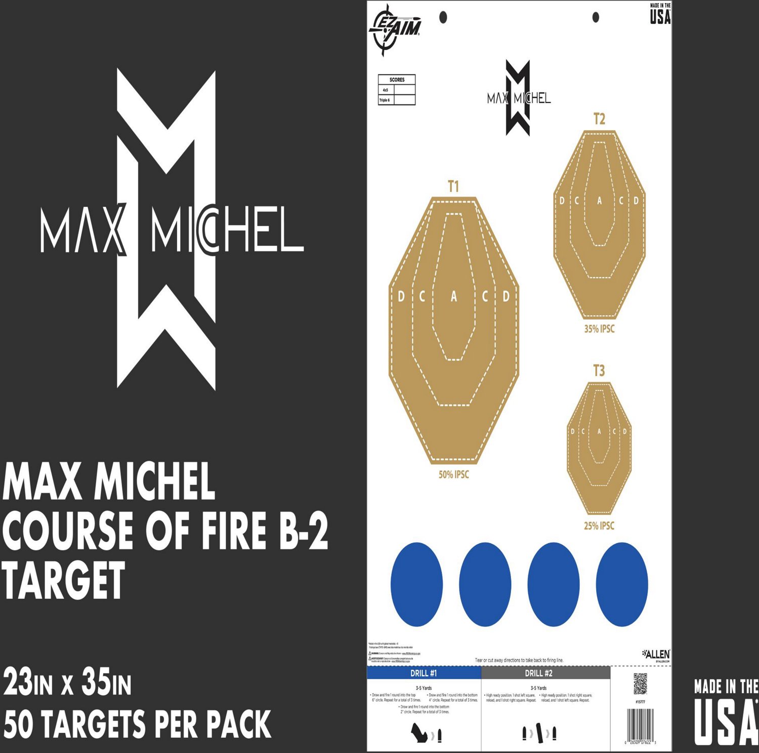 Allen Company EZ Aim Max Michel Course of Fire Training Paper Shooting Targets 50-Pack - view number 8