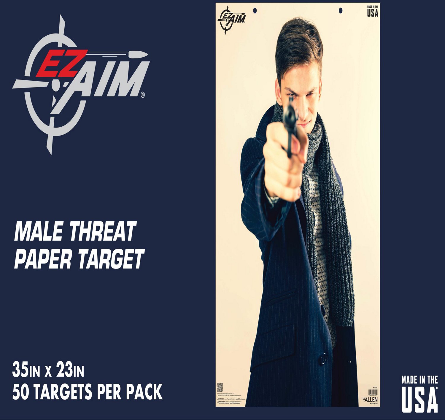 Allen Company EZ Aim Photo Real Male Threat Targets 50-Pack