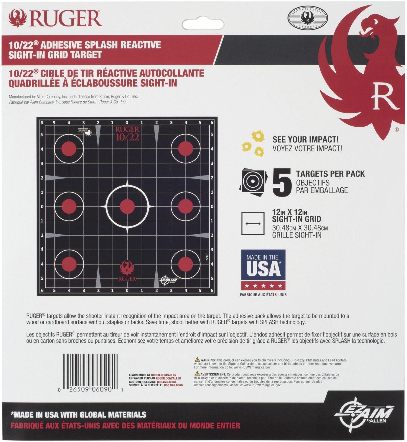 Allen Company Ruger 10/22 Splash Reactive Adhesive Paper Targets 5-Pack - view number 7