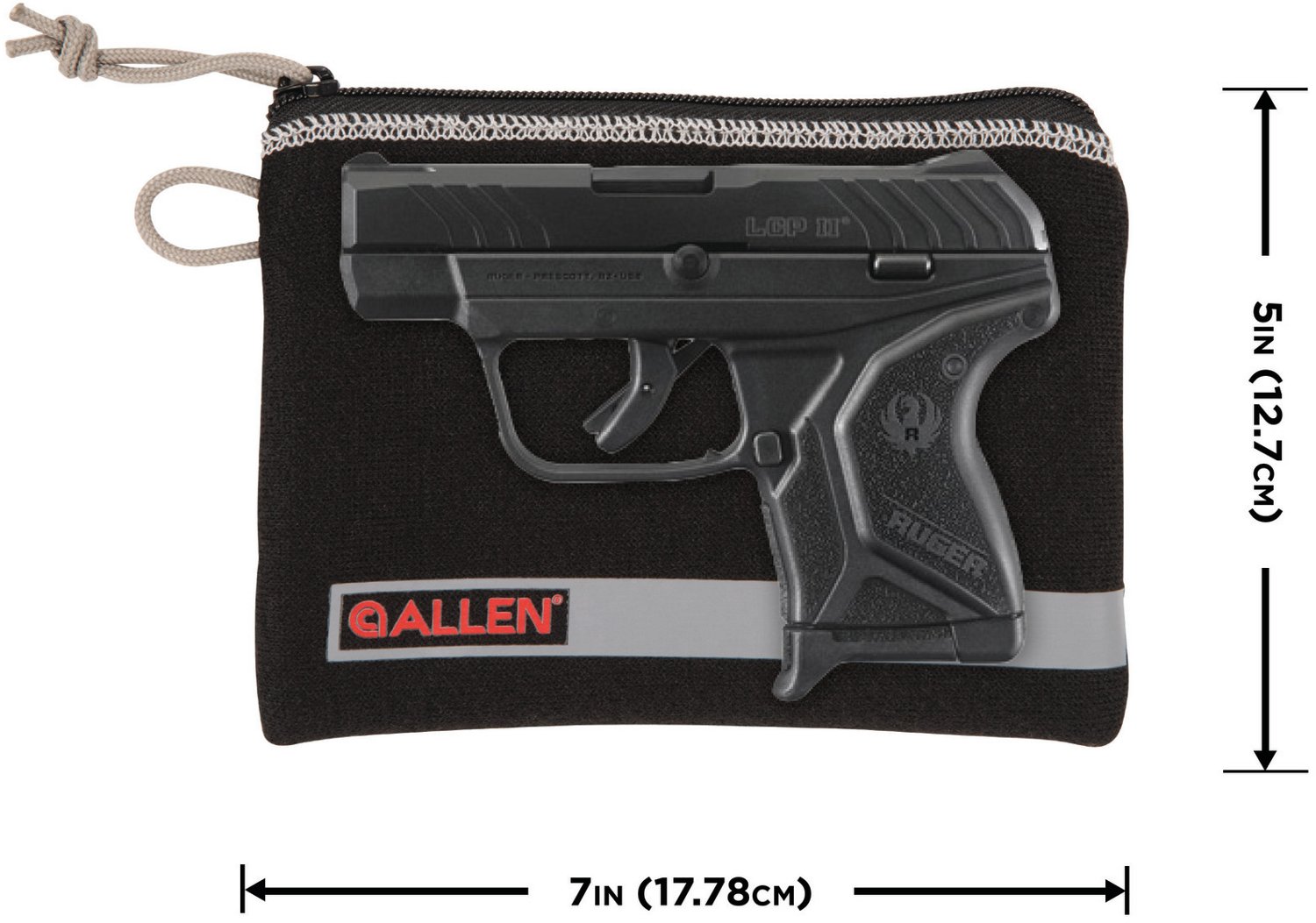 Allen Company Lockable 5 in to 7 in Handgun Storage Pouch with Writeable ID Label - view number 2
