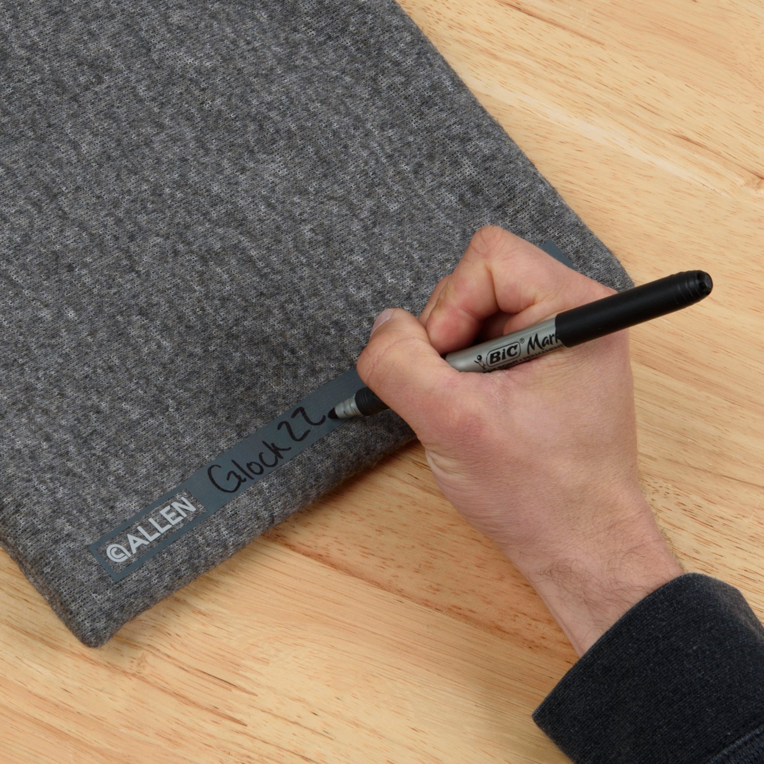 Allen Company Full-Size 7 in to 9 in Lockable Handgun Storage Pouch with Writeable ID Label - view number 7