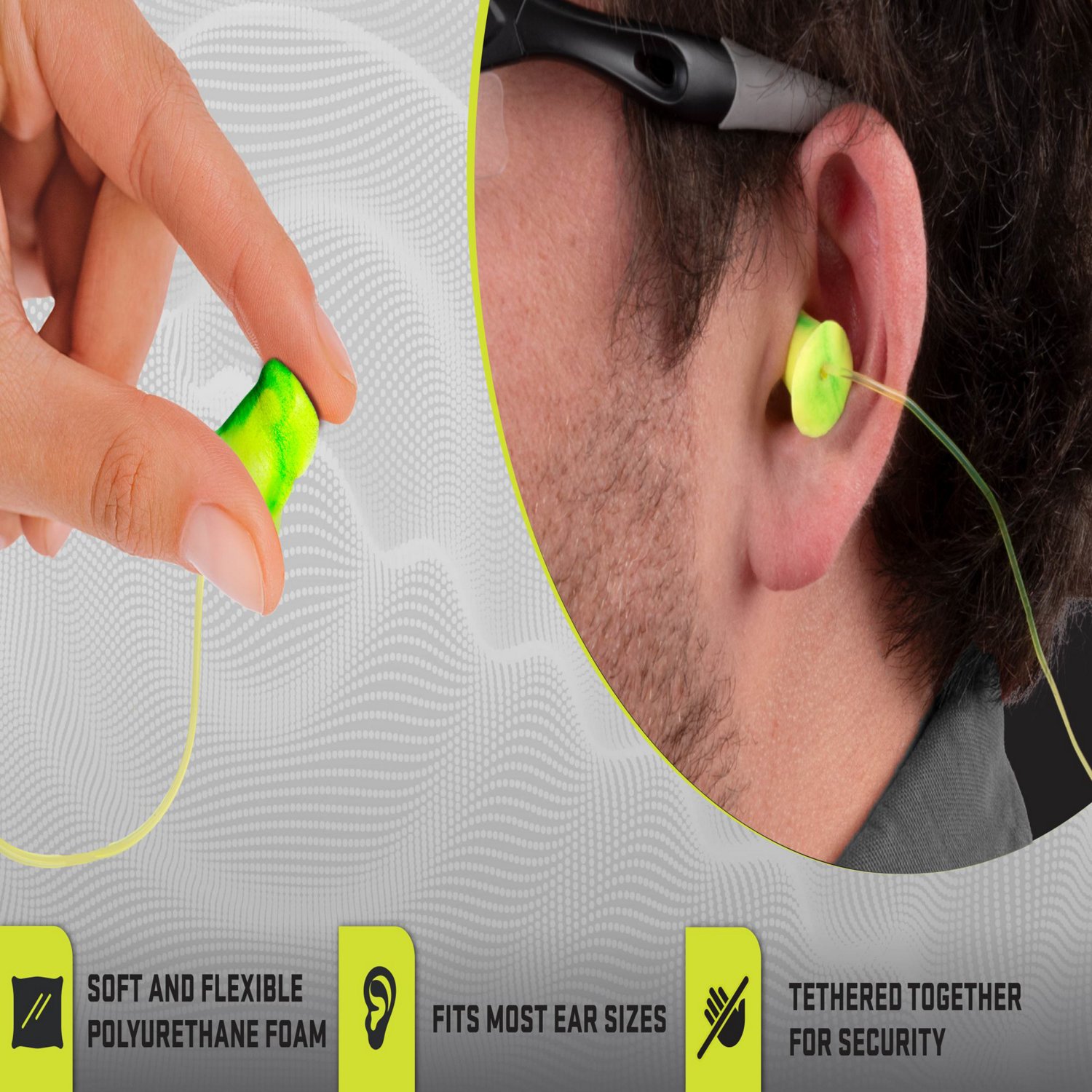 Allen Company ULTRX Tethered Tapered Foam Ear Plugs 5-Pairs - view number 6