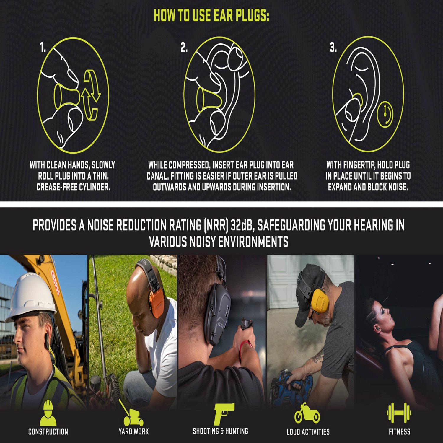 Allen Company ULTRX Tethered Tapered Foam Ear Plugs 5-Pairs - view number 7