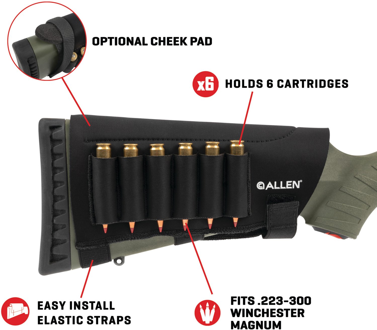 Allen Company Mesa Neoprene Buttstock Shell Holder                                                                               - view number 3