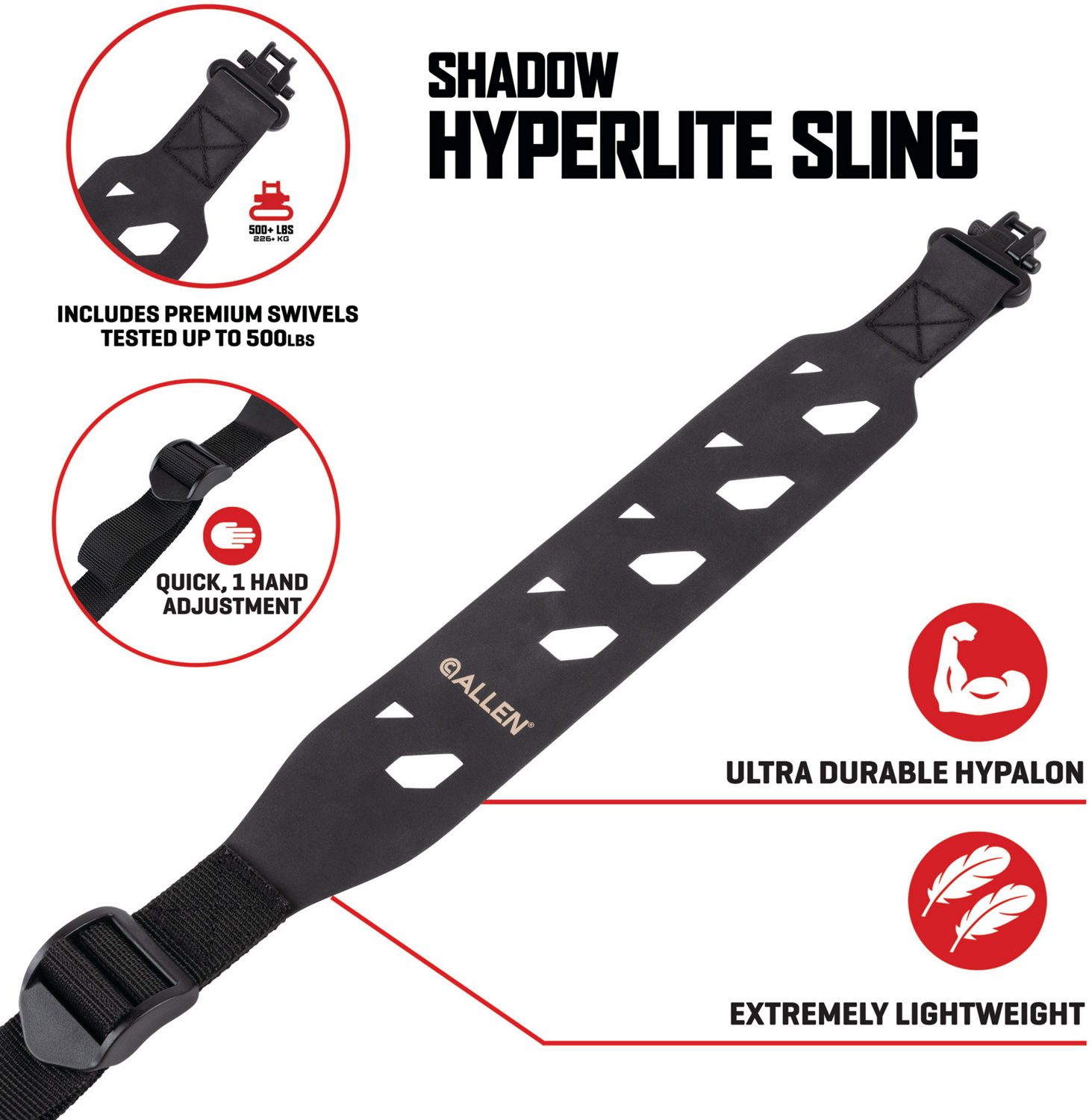 Allen Company 500 lb Capacity Shadow Hyperlite Sling with Swivels - view number 3