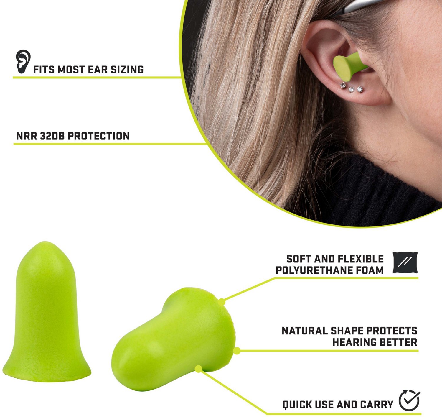 ULTRX Tapered Foam Ear Plugs 25 Pairs - view number 3