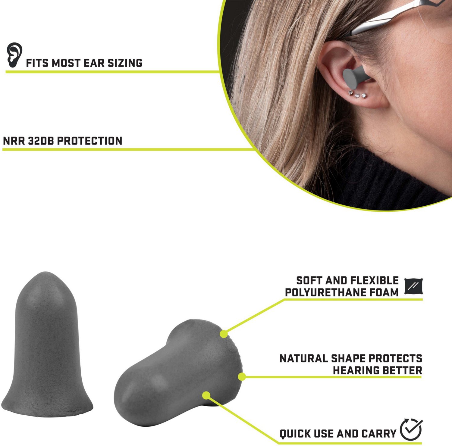 ULTRX Tapered Foam Ear Plugs 25 Pairs - view number 3