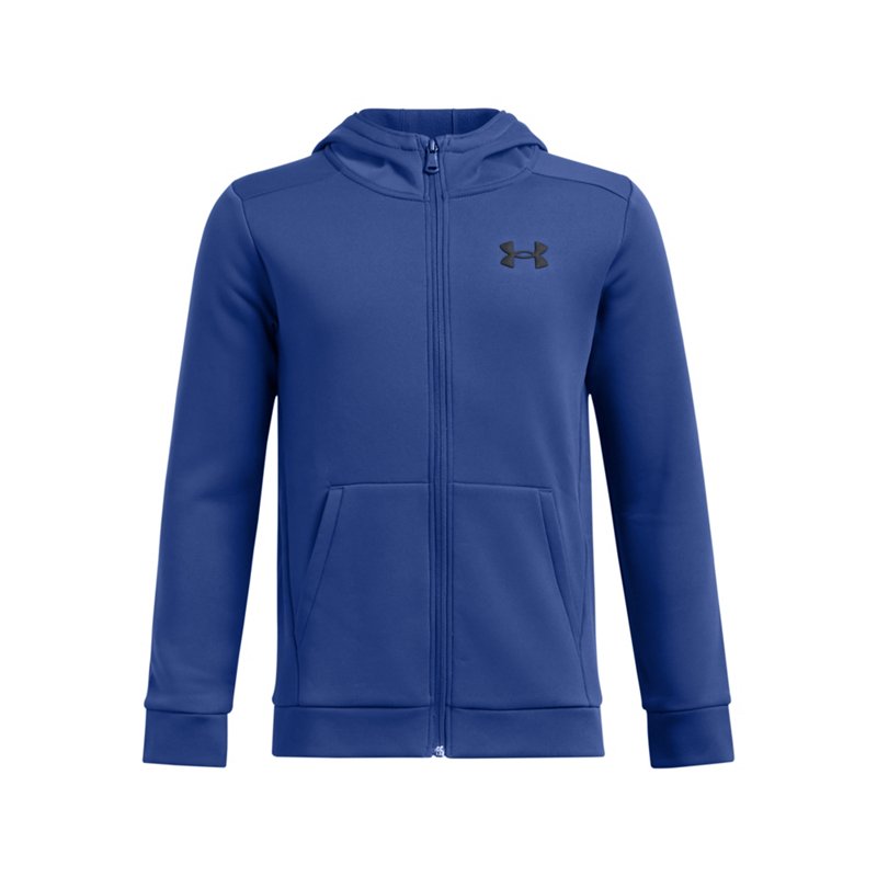 Under Armour Under Armor Boys’ FZ Fleece Hoodie Tech Blue/Black, X-Small - Boy's Fleece at Academy Sports