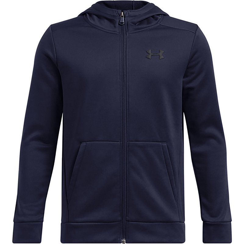 Under Armour Under Armor Boys’ FZ Fleece Hoodie Midnight Navy Blue/Black, Medium - Boy's Fleece at Academy Sports