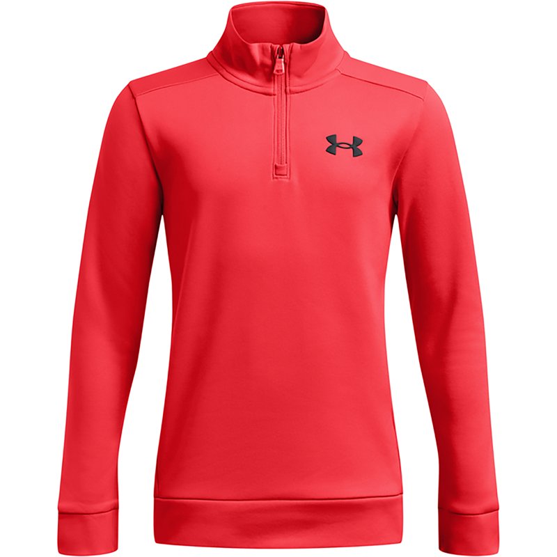 Under Armour Boys' Fleece 1/4-Zip Shirt Racer Red/Black, Large - Boy's Fleece at Academy Sports