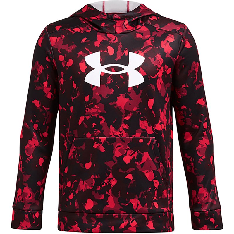 Under Armour Boys' Armour Fleece Big Logo All Over Print Hoodie Inferno Red/White, Small - Boy's Fleece at Academy Sports