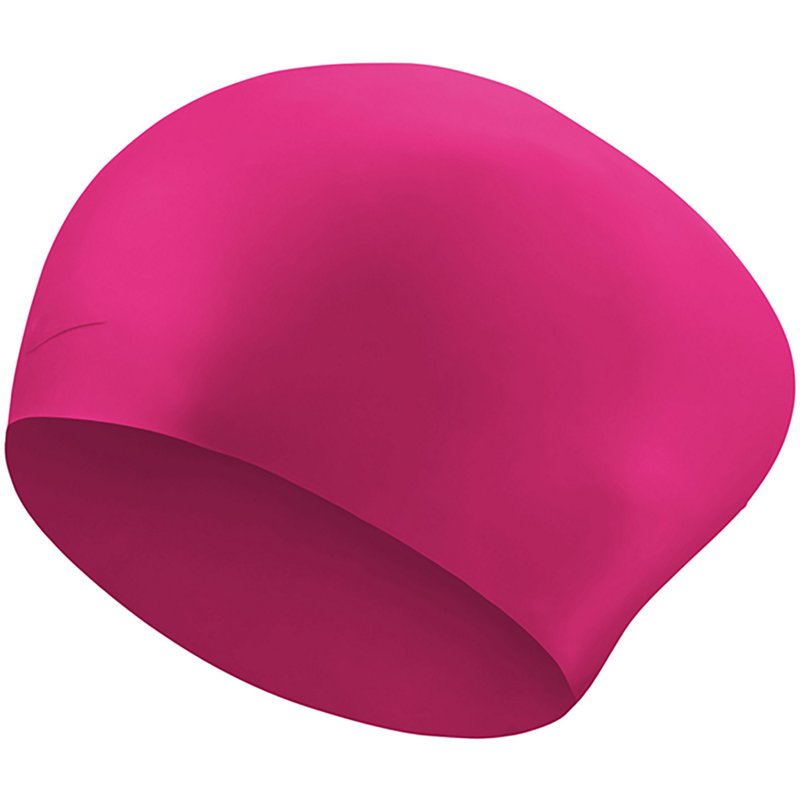 Nike Adults' Solid Long Hair Swim Cap Pink Prime - Swim And Diving Accessories at Academy Sports