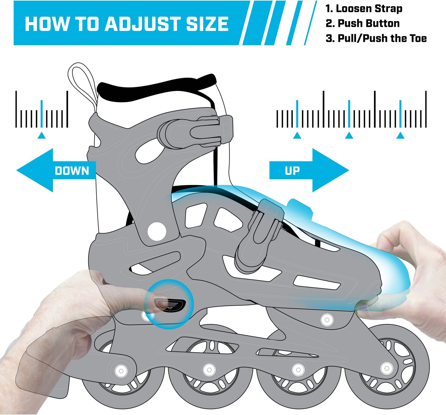 Roller Derby Kids' 2n1 Adjustable Quad and Inline Combo Skates - view number 5