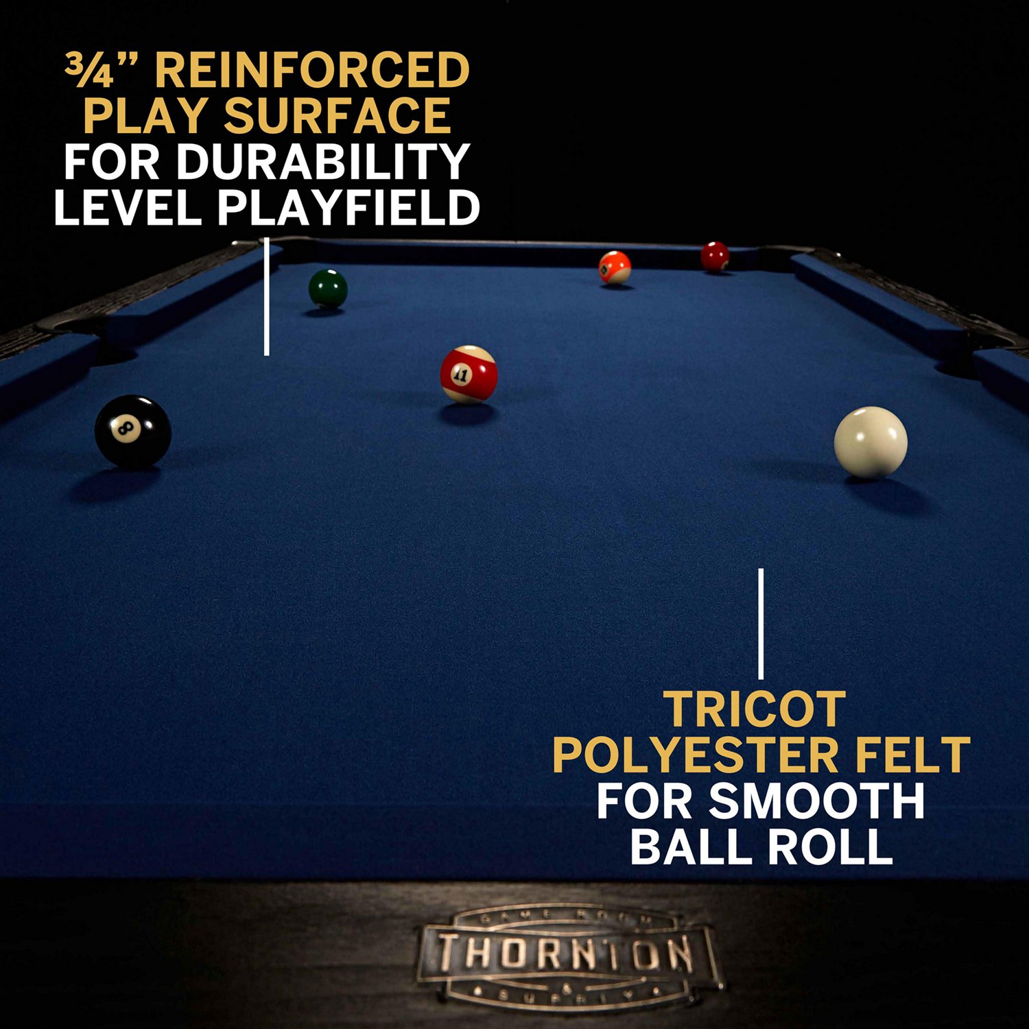 MD Sports Thornton Modern Drop Pocket Pool Table                                                                                 - view number 6