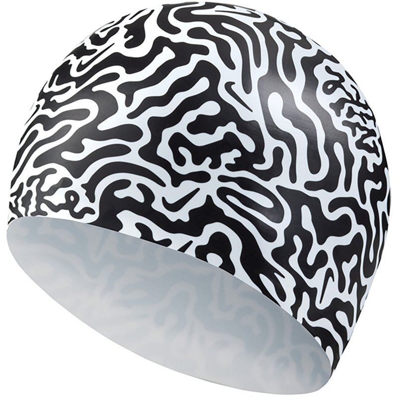 Nike AOP Multi Graphic Swim Cap Black/White - Swim And Diving Accessories at Academy Sports