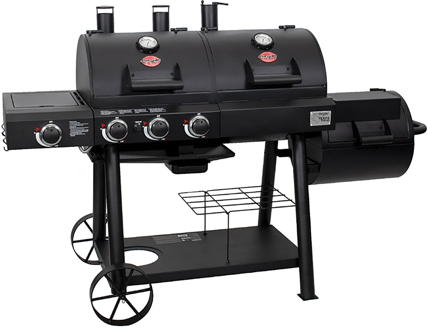 Char-Griller Texas Trio 3-Burner Gas and Charcoal Grill and Smoker - view number 2