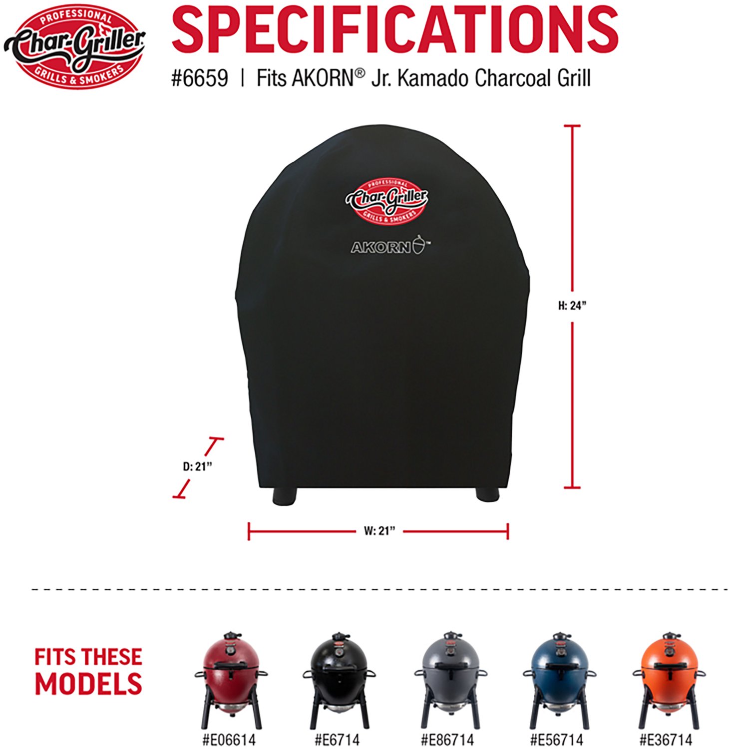 Char-Griller Akorn Kamado Jr. Grill Cover - view number 3