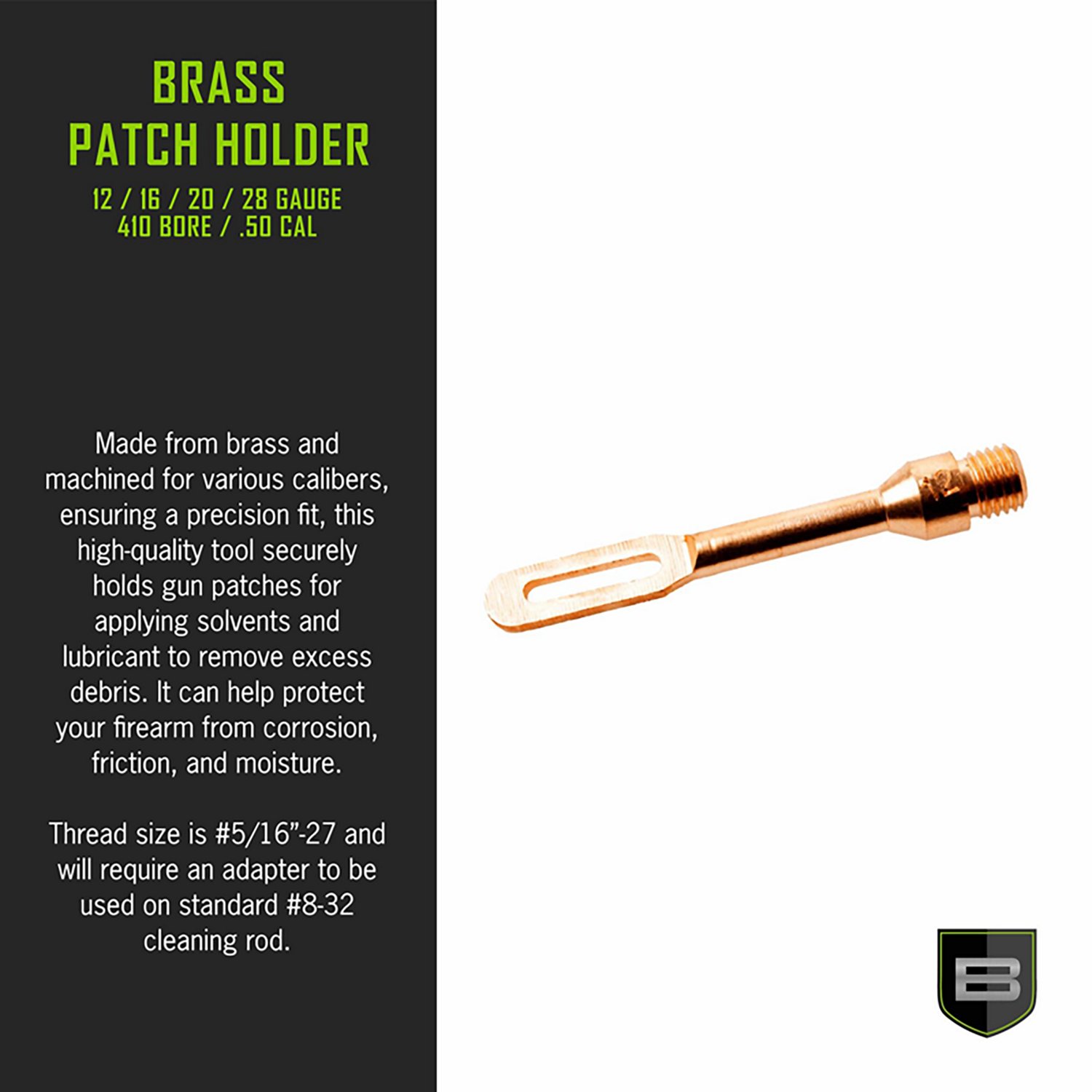 Breakthrough Clean Technologies 12 Gauge Brass Patch Holder                                                                      - view number 3
