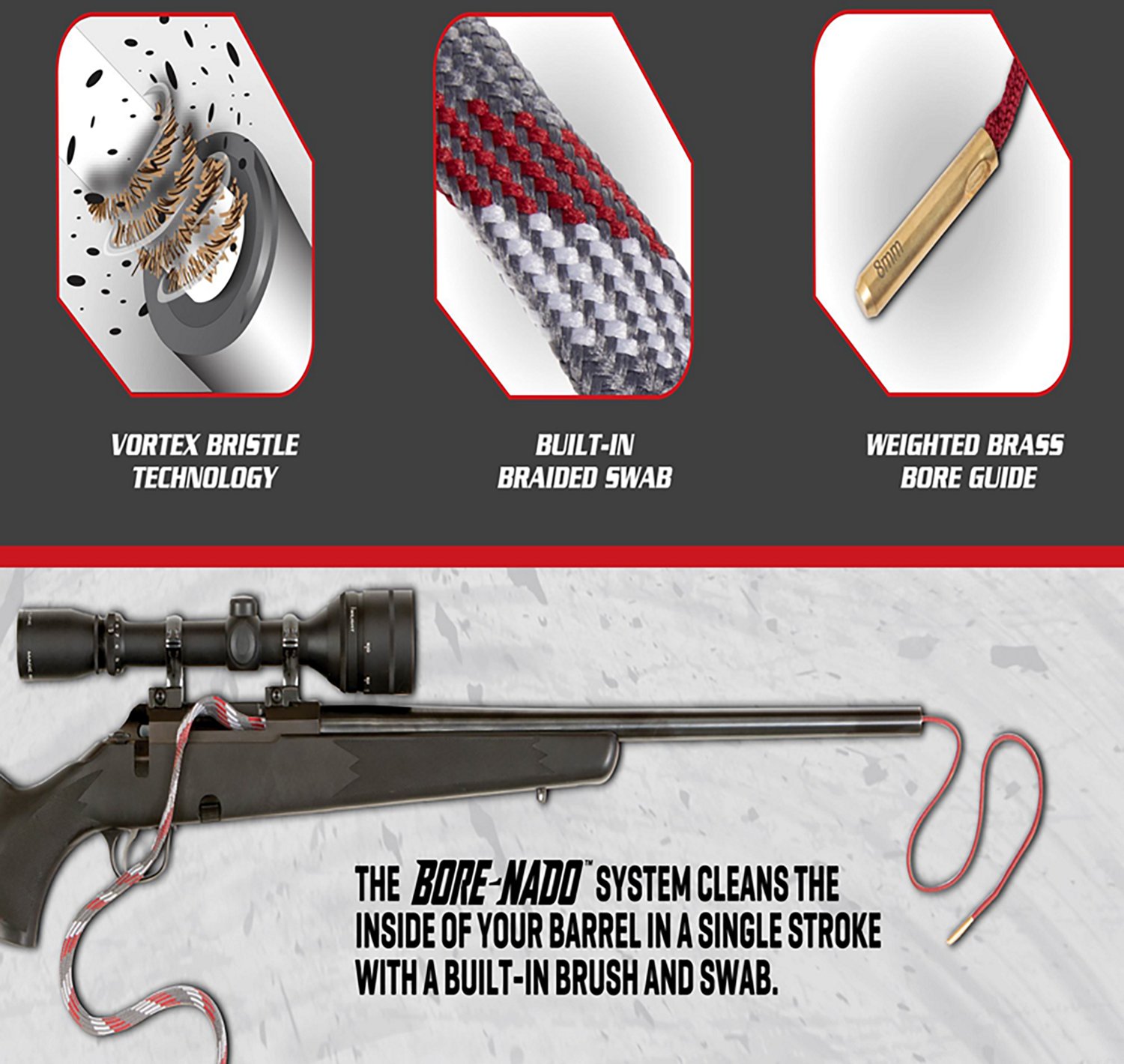 Allen Company Bore-Nado 8mm and .338 Caliber Rifle Barrel Cleaning Rope                                                          - view number 3