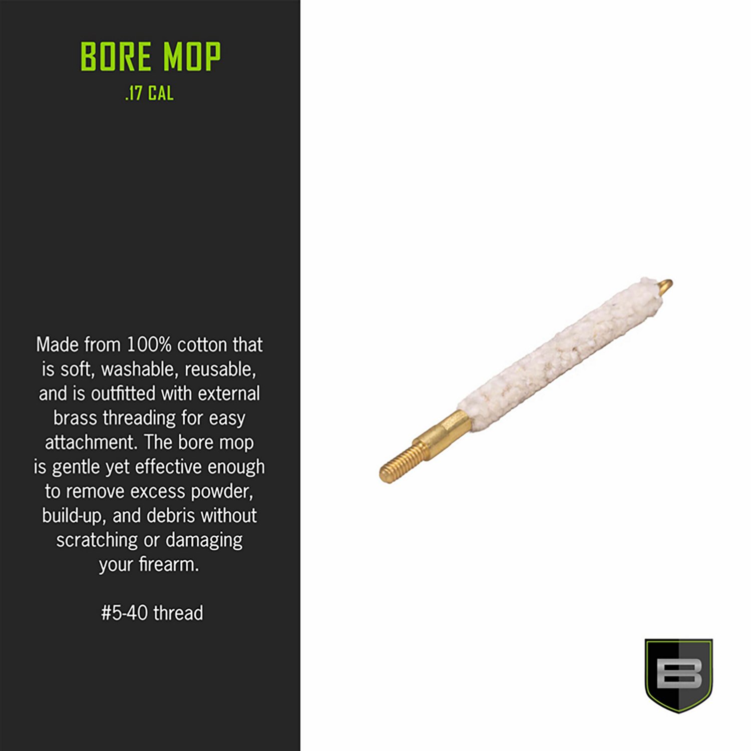 Breakthrough Clean Technologies .17 Caliber Bore Mop Cleaning Swabs                                                              - view number 3