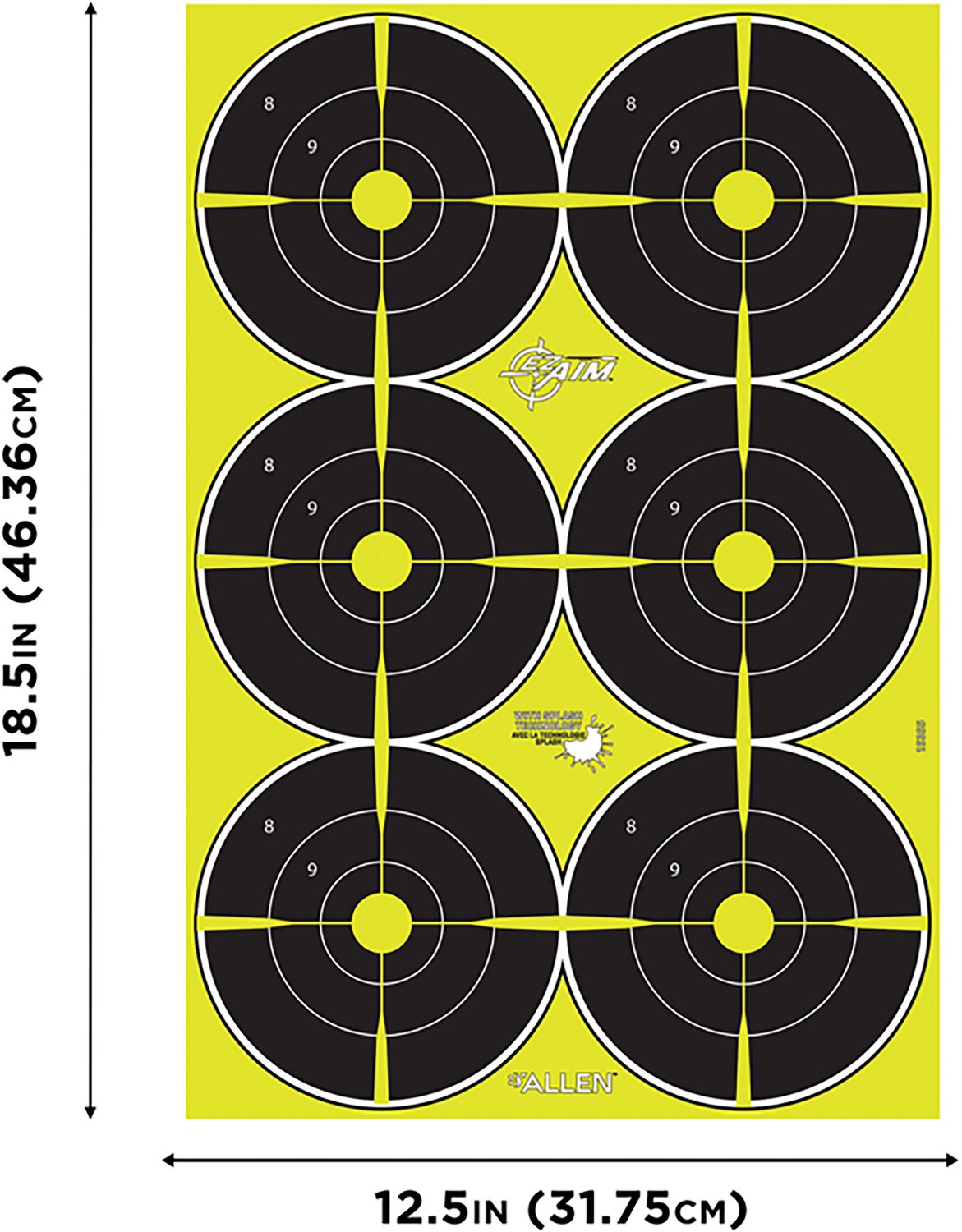Allen Company EZ Aim Splash 12.5 inches W x 18.25 inches H Reactive Paper Shooting Targets 8-Pack - view number 2