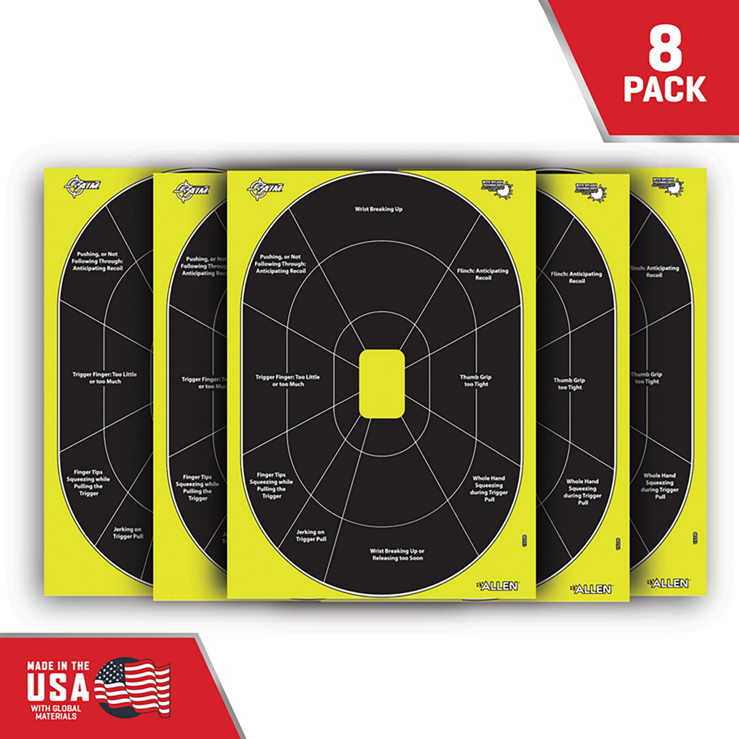 Allen Company EZ Aim Splash 12 in W x 18 in H Reactive Shooting Targets 8-Pack - view number 5