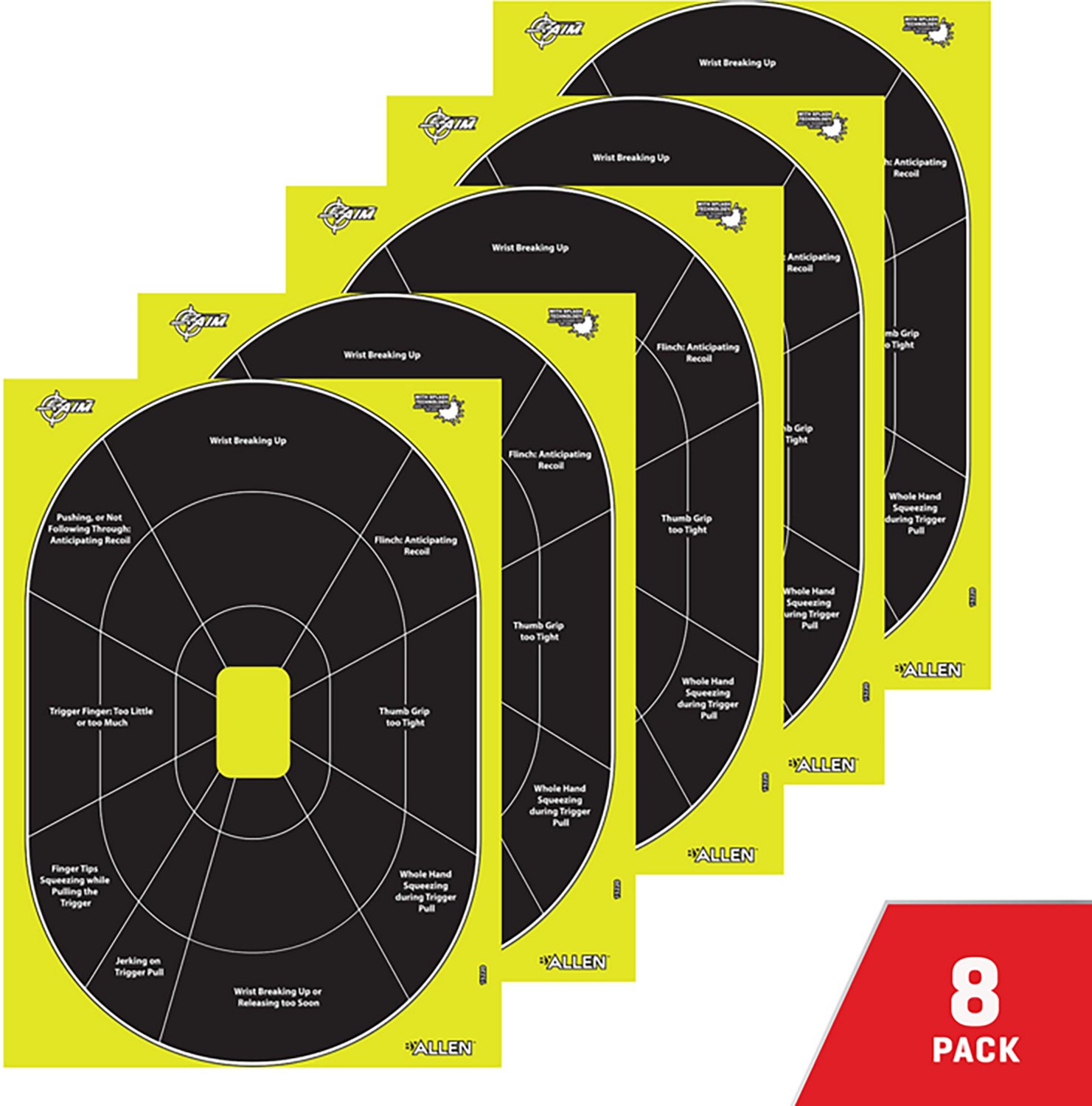 Allen Company EZ Aim Splash 12 in W x 18 in H Reactive Shooting Targets 8-Pack - view number 7
