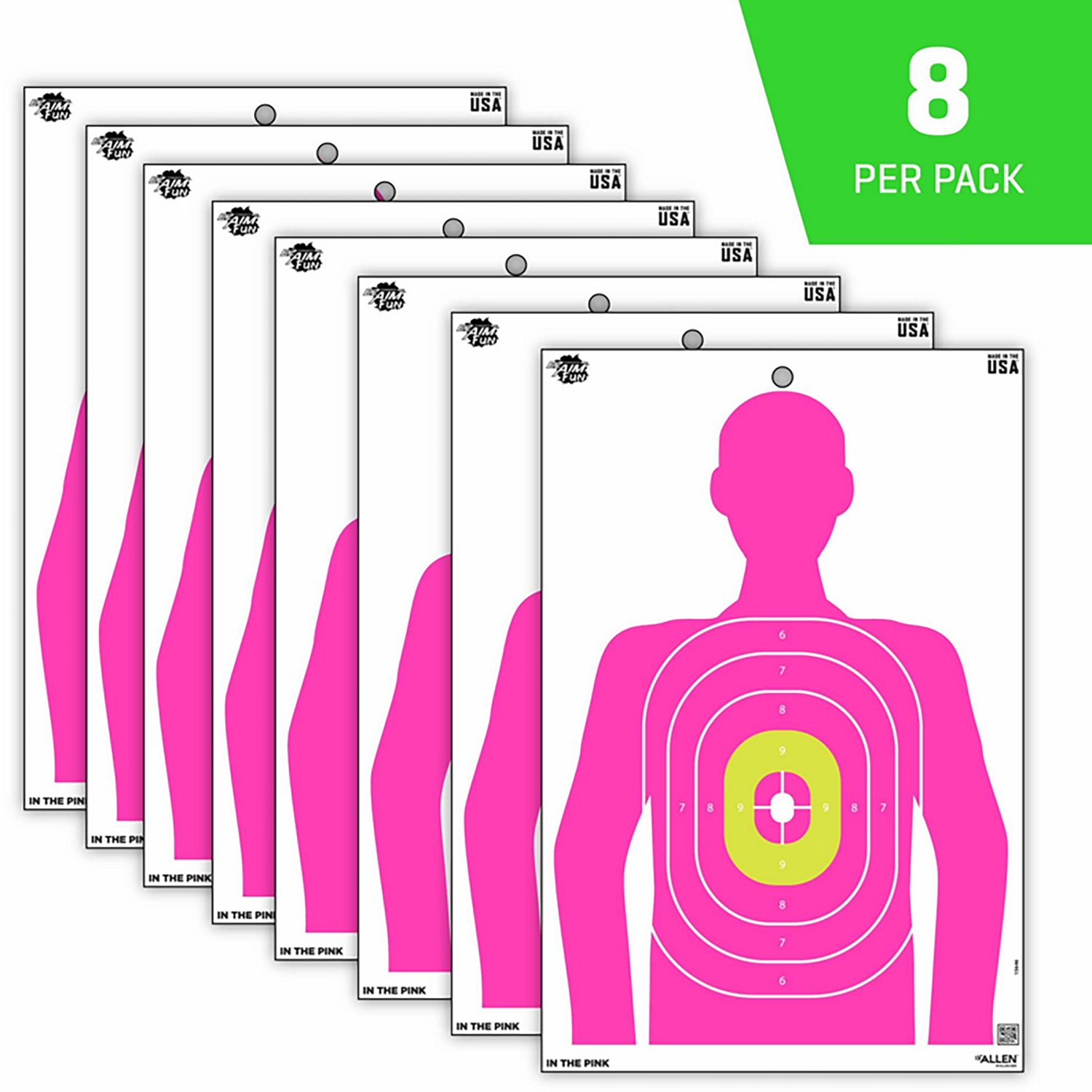 Allen Company EZ Aim Fun In The Pink Silhouette Paper Shooting Targets 8-Pack                                                    - view number 3