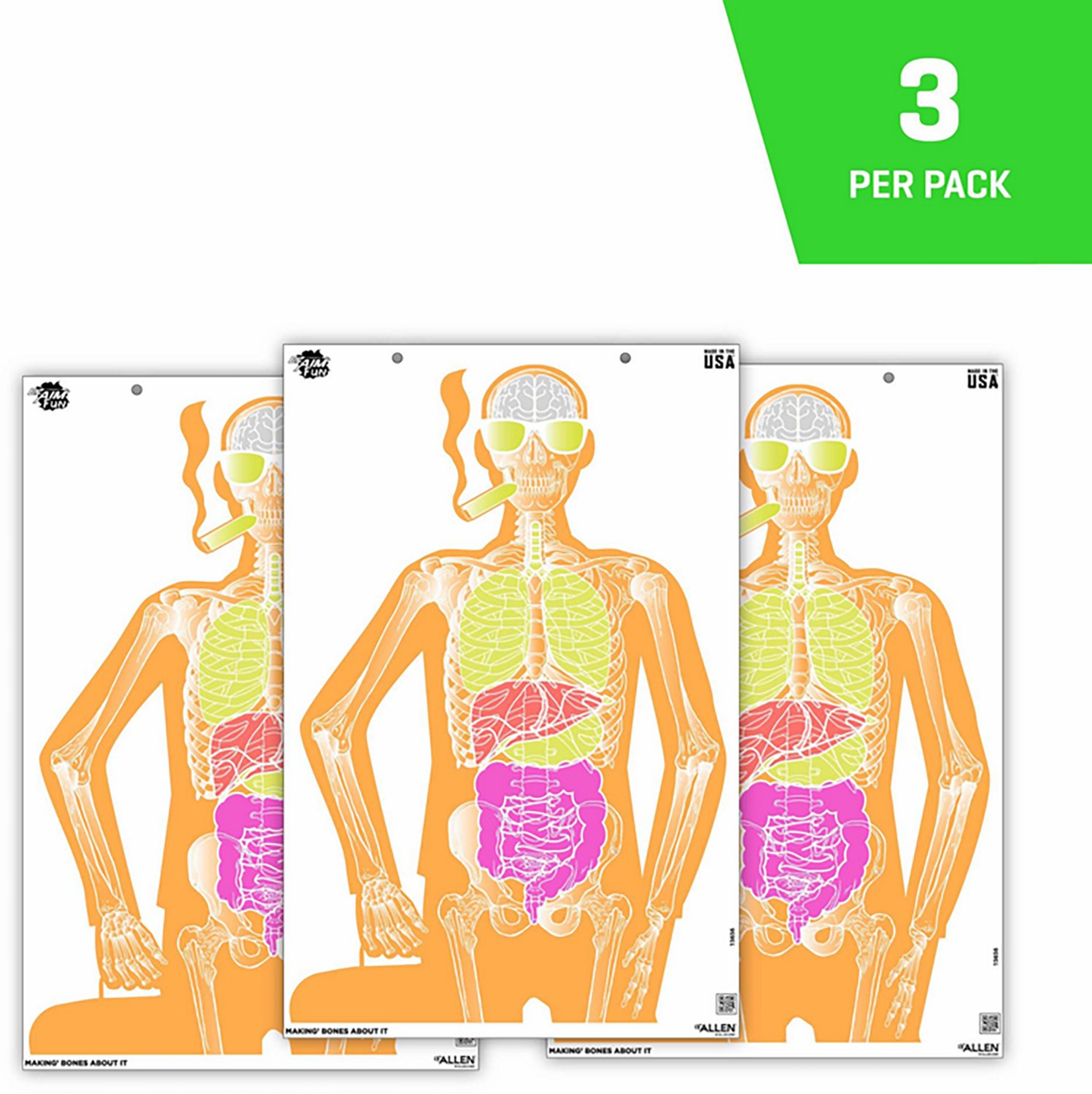 Allen Company EZ Aim Fun Makin' Bones About It Silhouette Paper Shooting Targets 3-Pack                                          - view number 3
