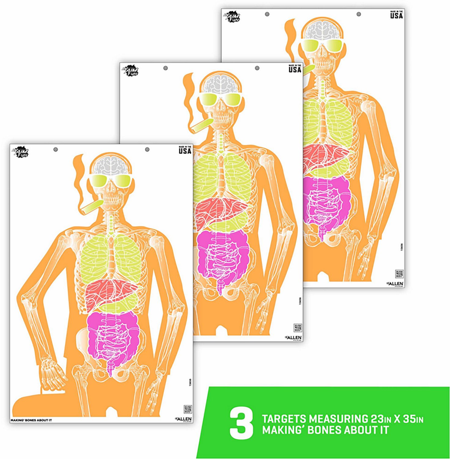 Allen Company EZ Aim Fun Makin' Bones About It Silhouette Paper Shooting Targets 3-Pack                                          - view number 6