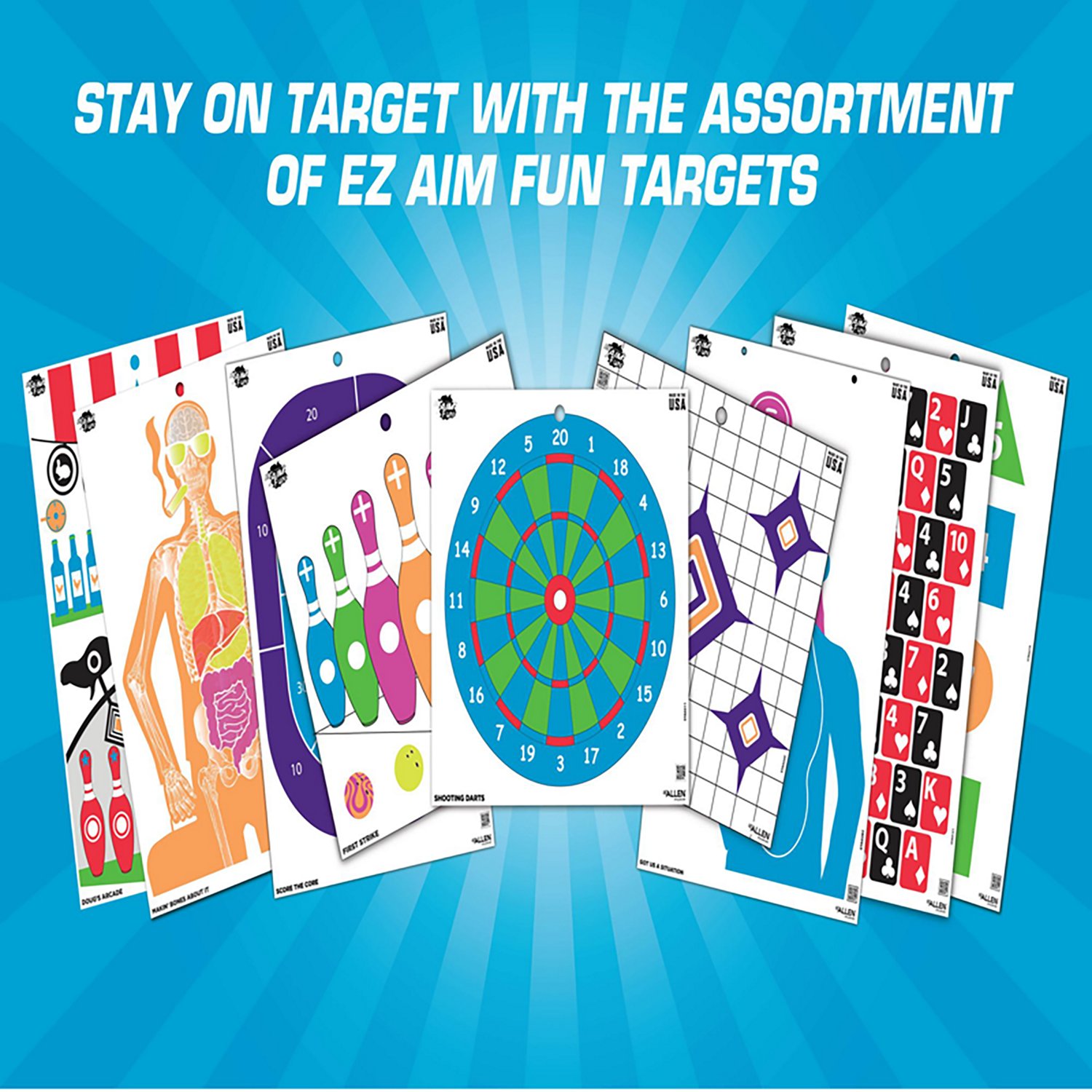 Allen Company EZ Aim Fun Tough Crowd Paper Shooting Targets 3-Pack